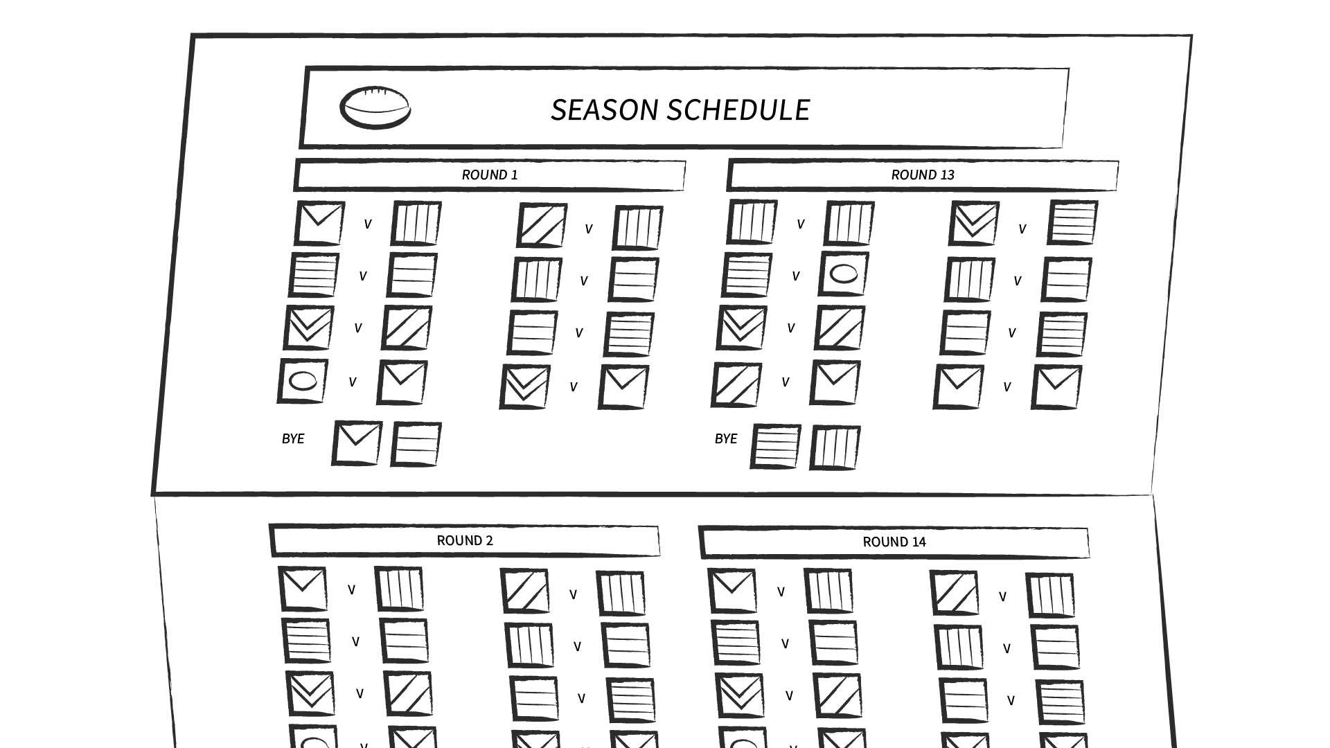 Afl season schedule storyboard sketch