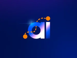 Logo animation still for Dot AI track-and-trace platform, featuring stylised 'ai' lettering and motion path dots, created for Las Vegas tech company's trade show launch